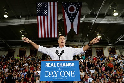 Mitt Romney holding out arms
