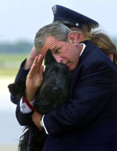 W. Bush dog salute