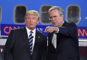 Jeb pointing with Trump