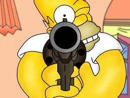 Homer with a gun