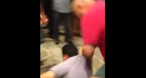 Protesters getting dragged