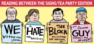 tea party signs are racist