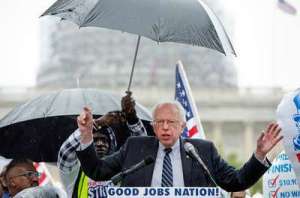 Bernie with umbrella