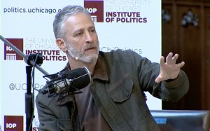 Jon Stewart pointing talking