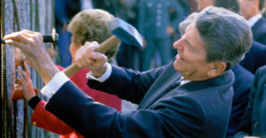 Reagan tearing down the wall