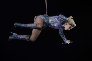 Copyright 2017 The Associated Press. All rights reserved. This material may not be published, broadcast, rewritten or redistributed without permission. Mandatory Credit: Photo by AP/REX/Shutterstock (8269474es) Singer Lady Gaga performs during the halftime show of the NFL Super Bowl 51 football game between the New England Patriots and the Atlanta Falcons, in Houston Patriots Falcons Super Bowl Football, Houston, USA - 05 Feb 2017